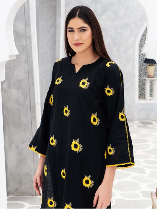 Sun Flower Emb 2-Pcs