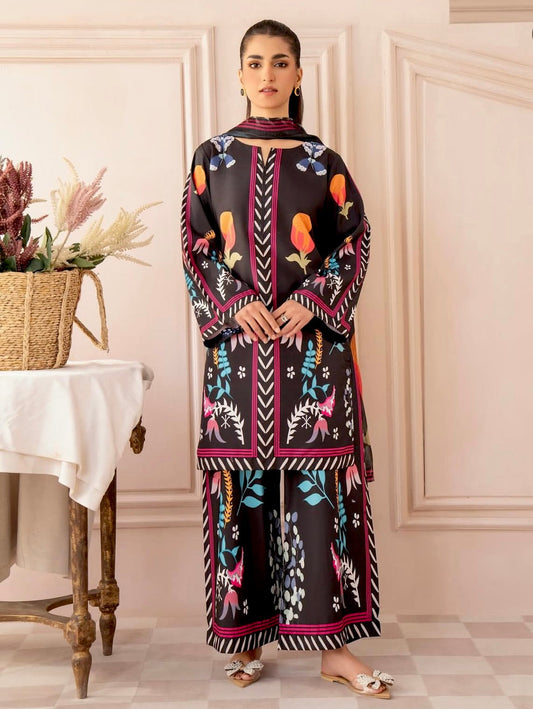 Rukhsar Black Three-Piece Dress